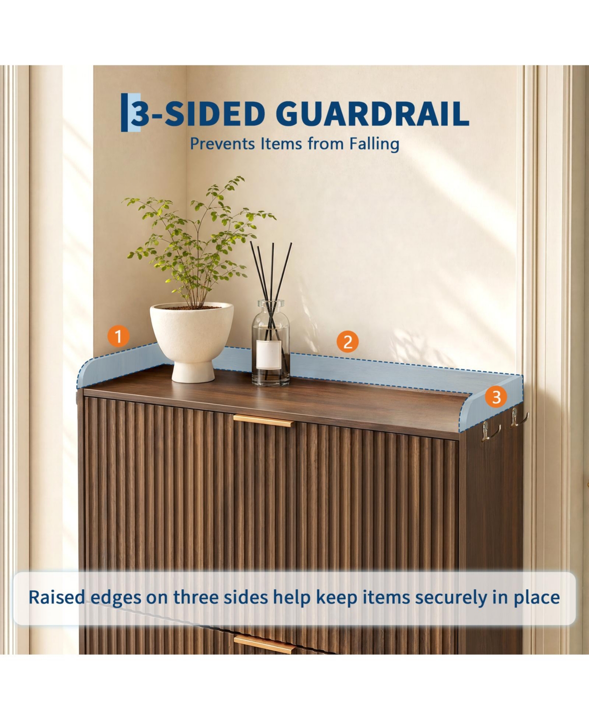 gaomon entryway shoe cabinet with double-layer flip-top drawers, adjustable shelves, and a dust-proof back panel freestanding storage