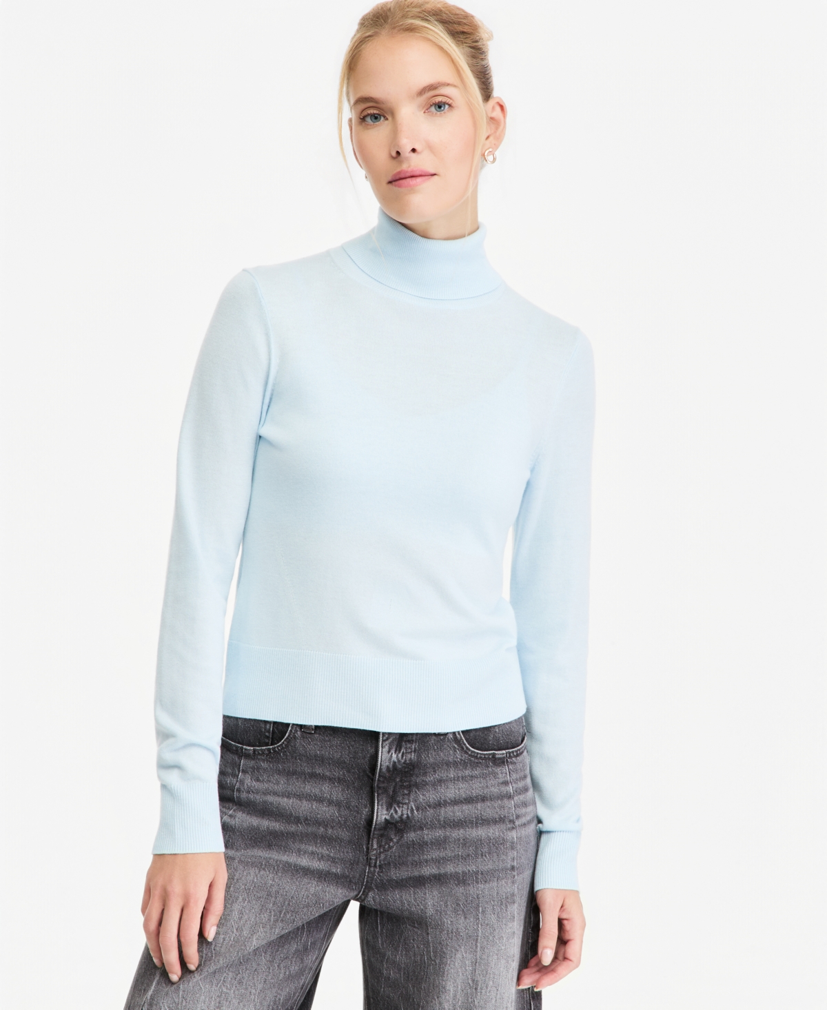 On 34th Women's Fitted Featherweight Turtleneck Sweater, Macy's Exclusive - Diamond Blue