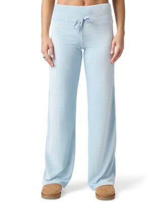 Juniors' Cuddle Up Wide-Leg Low-Rise Ribbed Pants