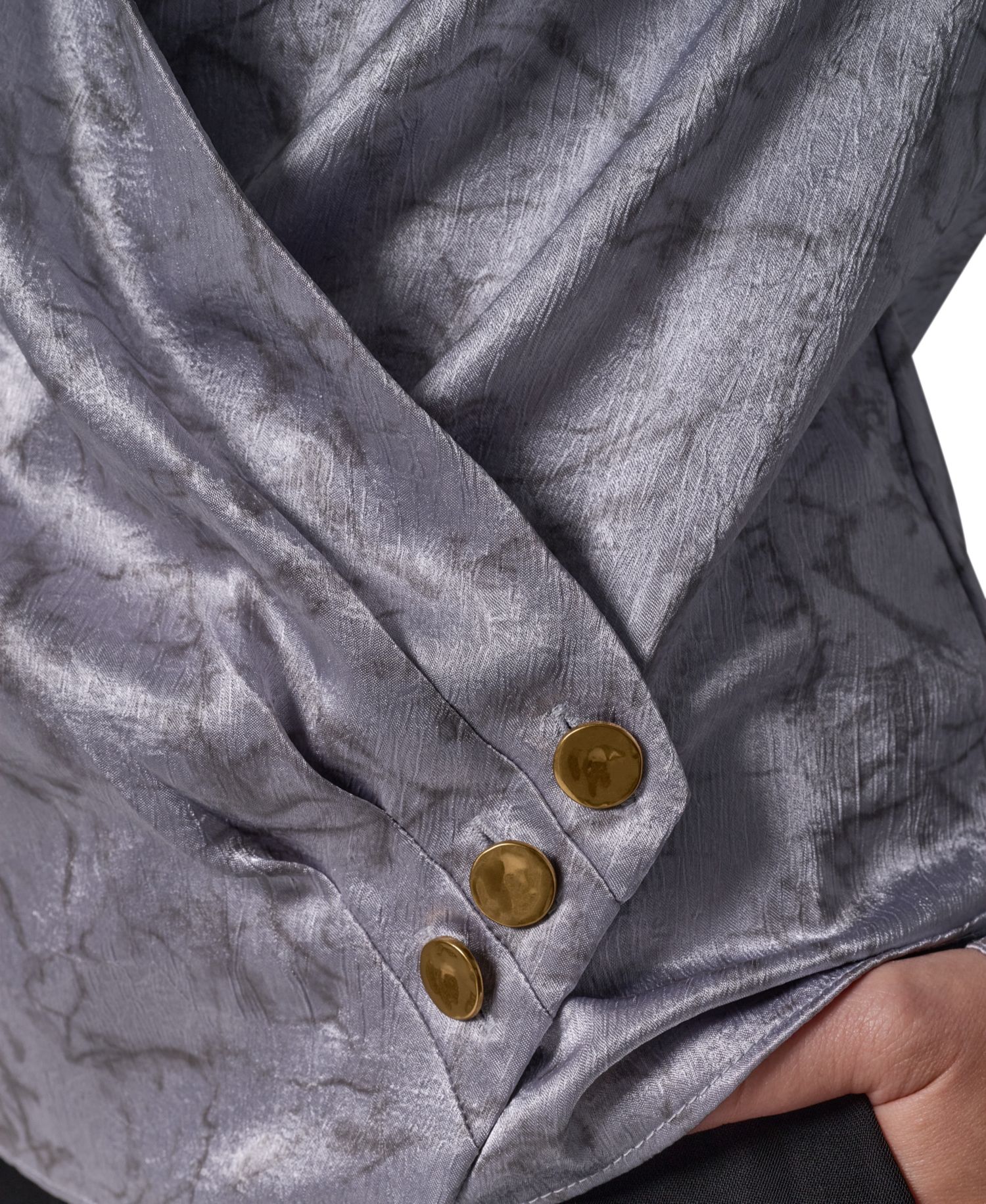 Women's Faux-Wrap V-Neck Long-Sleeve Blouse