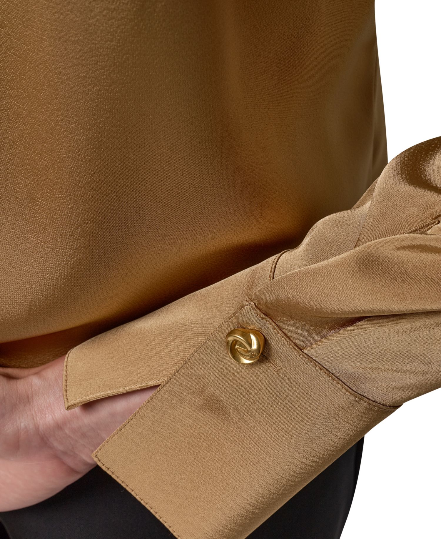 Women's Satin Faux-Wrap Blouse
