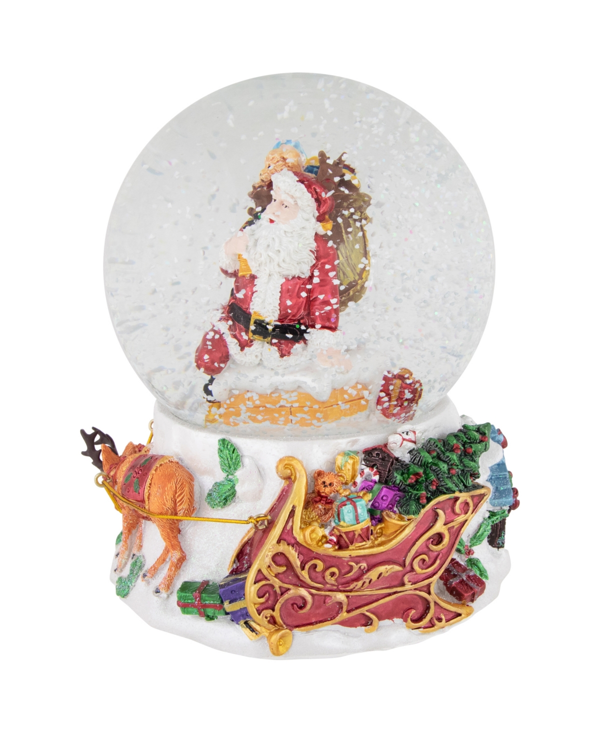 Northlight Santa Delivering Gifts Musical 6.5" Christmas Snow Globe