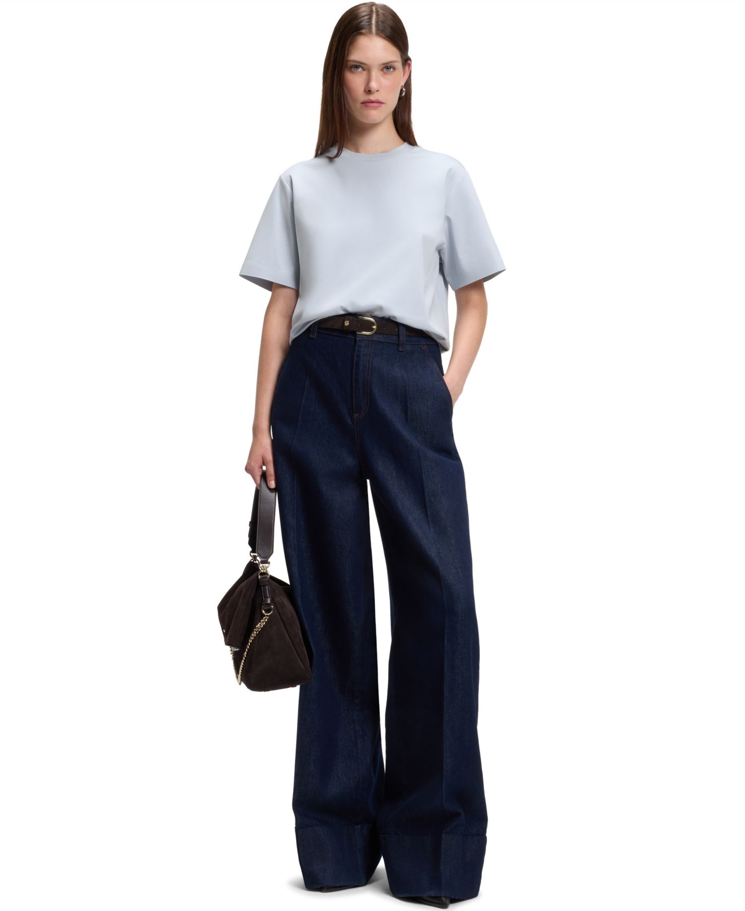 BOSS by Women's Mercerized Cotton Relaxed-Fit T-Shirt