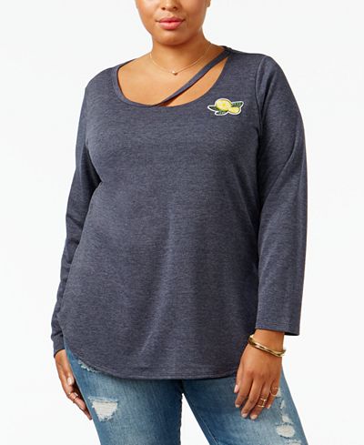 ING Trendy Plus Size Patch T-Shirt