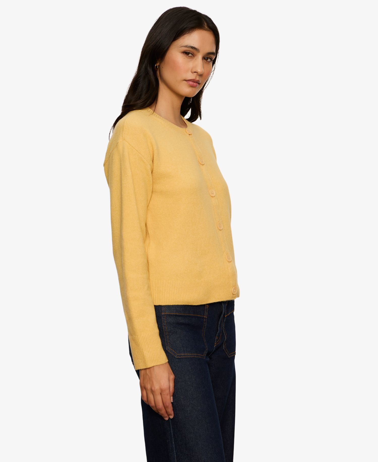 Petite Semi-Cropped Crewneck Sweater