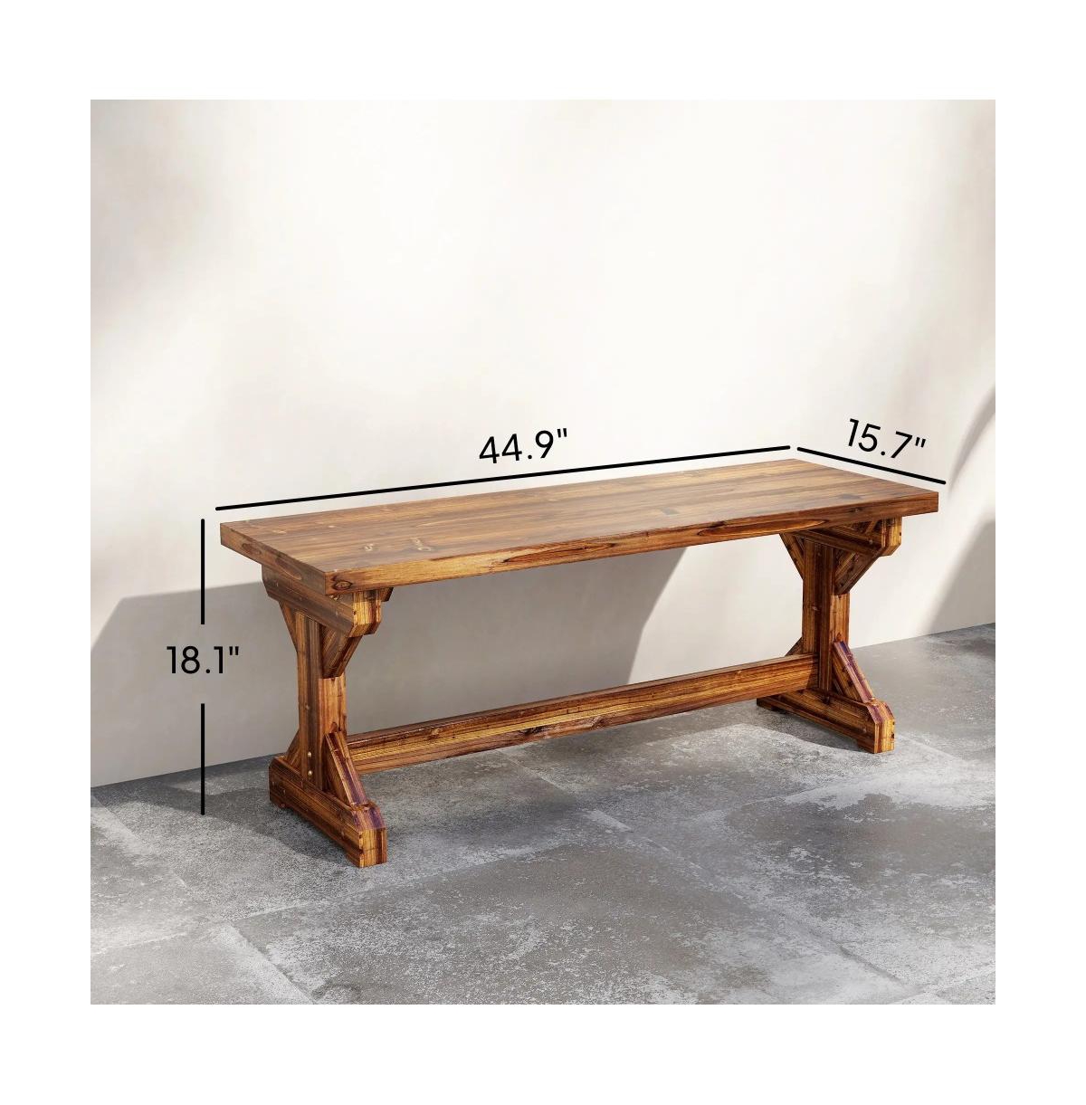Slickblue Solid Fir Wood Outdoor Garden Bench for Patio Porch and Backyard