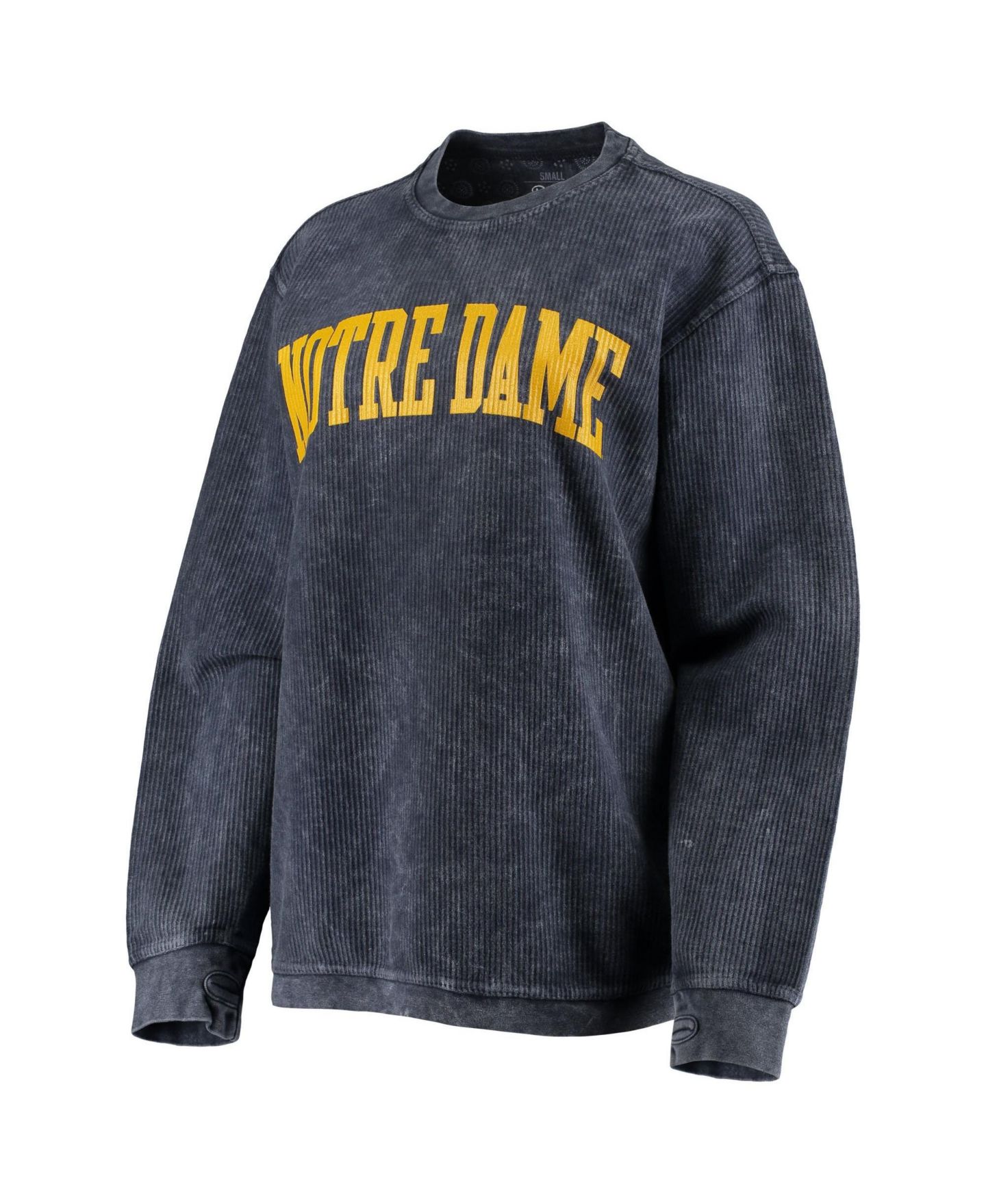 Женские толстовки Pressbox Navy Distressed Notre Dame Fighting Irish Comfy Cord Vintage-Like Wash Basic Arch Pullover — фото 5