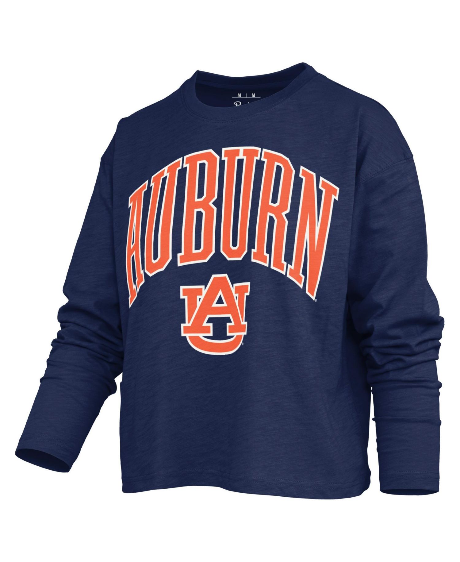 Women's Auburn Tigers Motley Boxy Burnout Long-Sleeve Crewneck T-Shirt