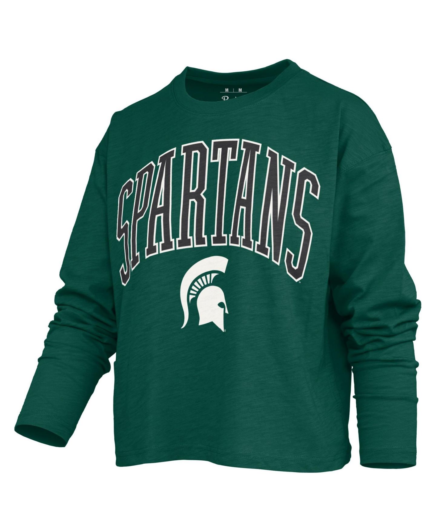 Женская футболка Pressbox Michigan State Spartans Motley Long-Sleeve Dropped-Shoulders Boxy-Fit — фото 2
