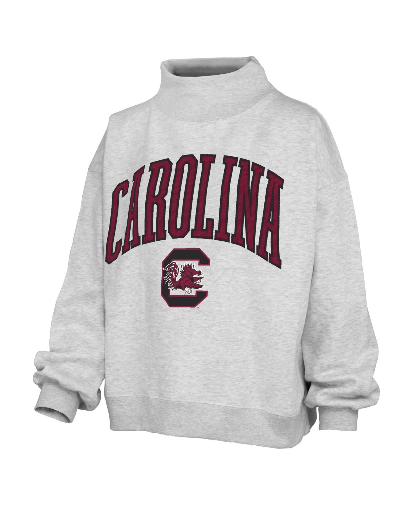 Женский свитшот Pressbox South Carolina Gamecocks Nelson Texture Lingo Oversized Mock Neck — фото 2