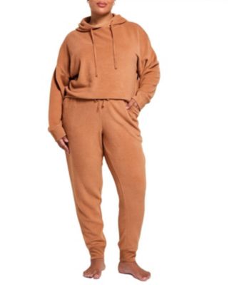 Plus Size Davinia Fleece Long-Sleeve Hoodie and Joggers, 2-Piece Set