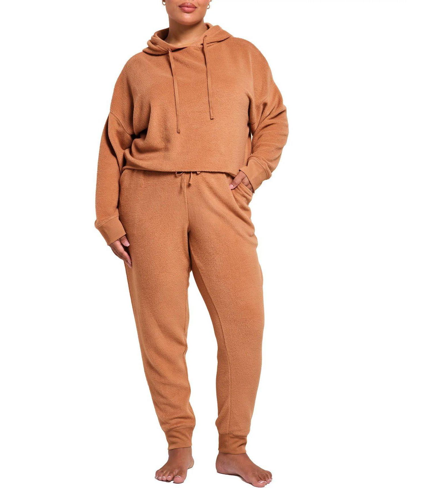 Plus Size Davinia Fleece Long-Sleeve Hoodie and Joggers, 2-Piece Set