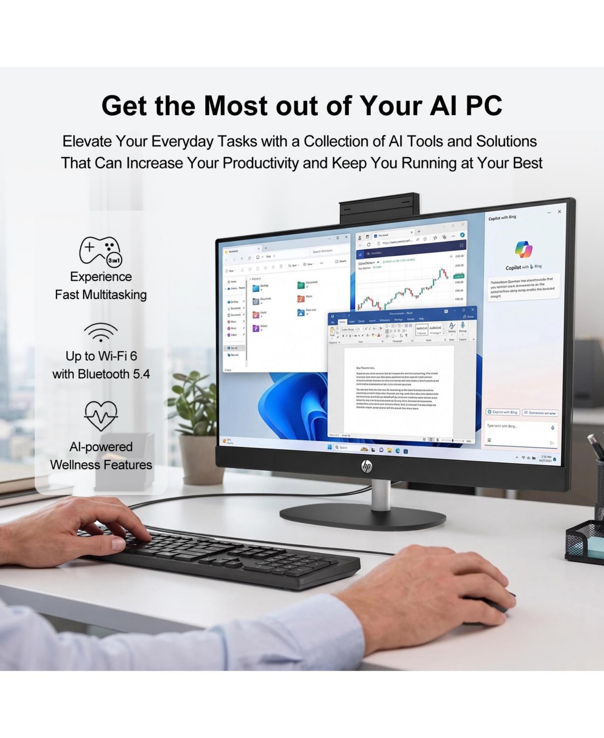 Hp Essential 27-cr2000t 27" Fhd Touchscreen Intel Core Ultra 7 255U All-in-One