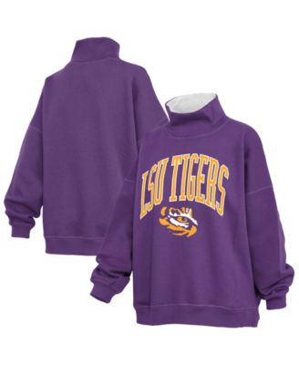 Women's LSU Tigers Oversized Mock Neck Sweatshirt