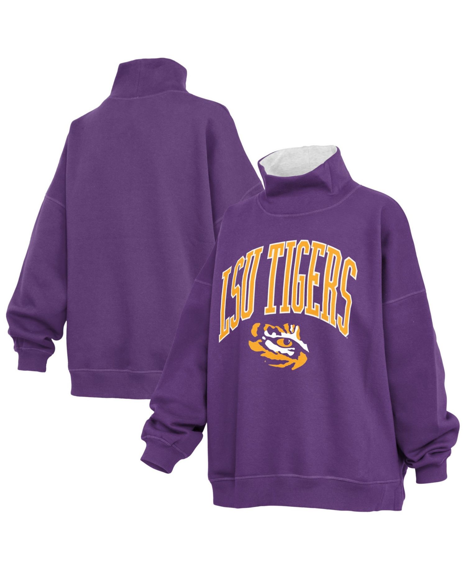 Women's LSU Tigers Oversized Mock Neck Sweatshirt