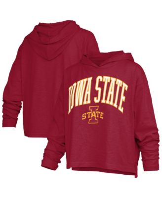 Women's Iowa State Cyclones Nelson Arch Over Logo Long Sleeve Hooded Slub T-Shirt