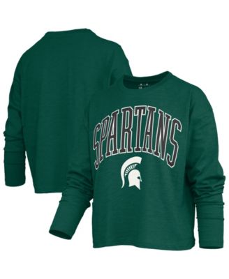 Women's Michigan State Spartans Motley Long-Sleeve Dropped-Shoulders Boxy-Fit T-Shirt