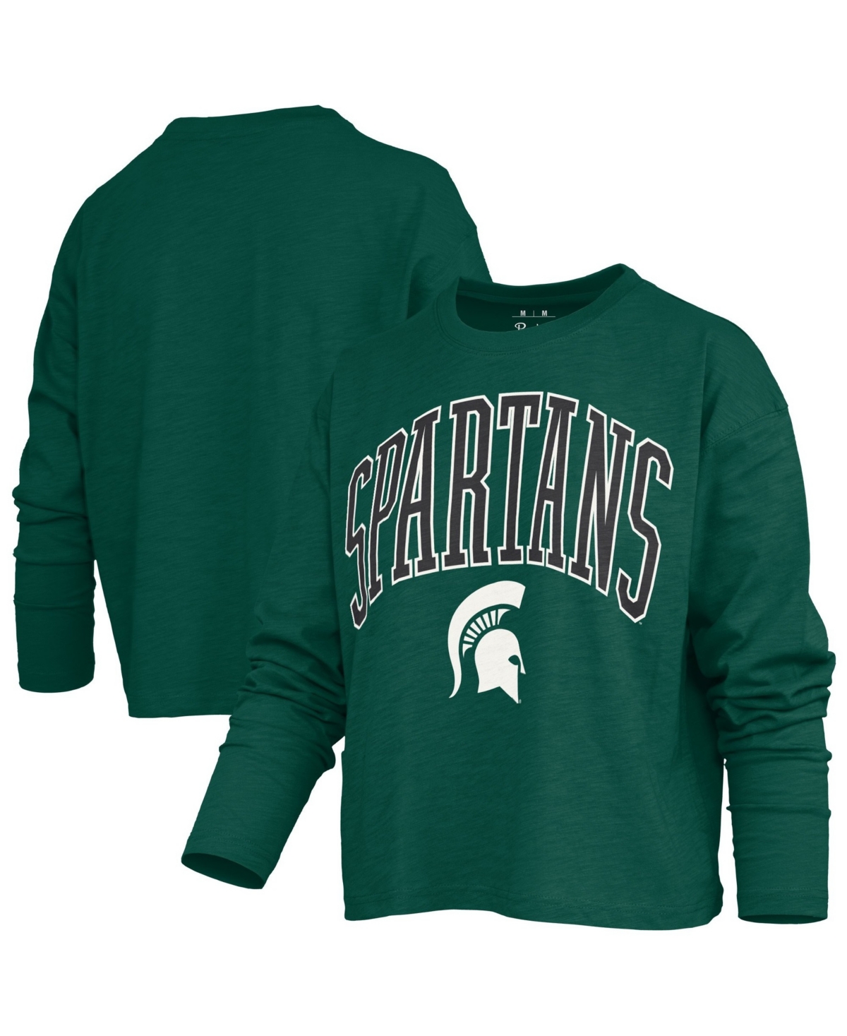 Pressbox Women's Michigan State Spartans Motley Long-Sleeve Dropped-Shoulders Boxy-Fit T-Shirt