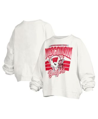 Women's Janice Wisconsin Badgers Retro Oversized Crewneck Sweatshirt