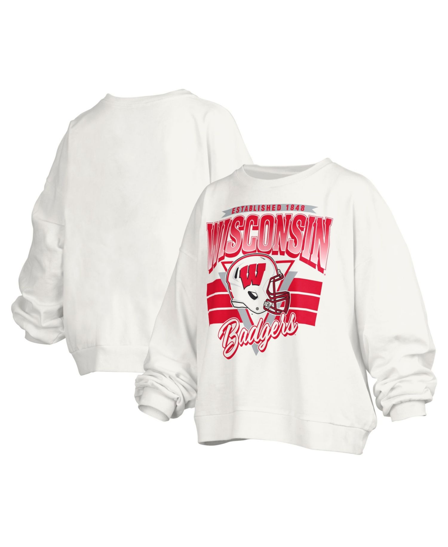 Women's Janice Wisconsin Badgers Retro Oversized Crewneck Sweatshirt
