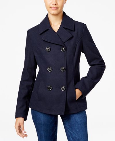 Celebrity Pink Double-Breasted Peacoat