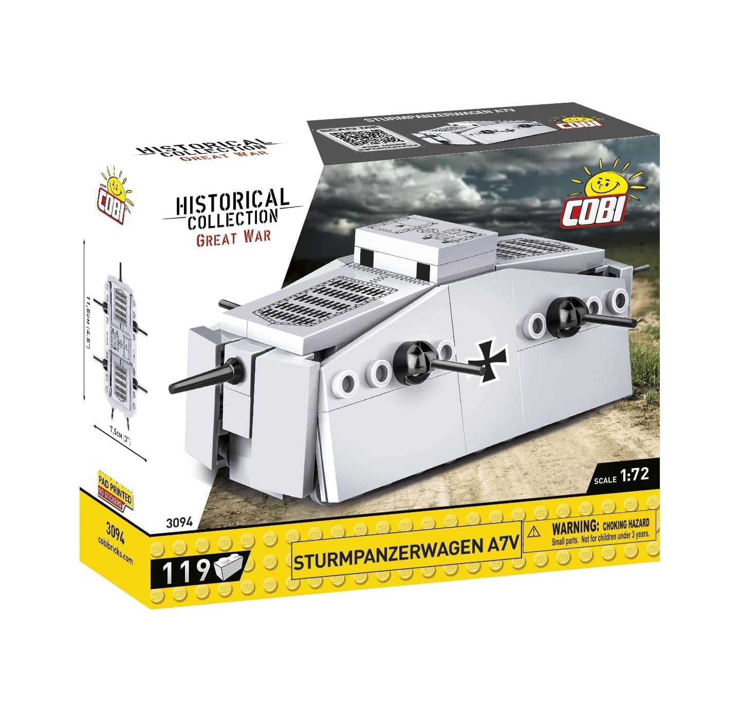 Детский конструктор COBI Great War Sturmpanzerwagen A7V Tank 1:72 Scale 119-Piece Building Set, Ages 6+ — фото 2