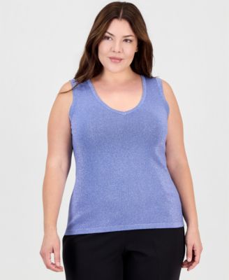 Plus Size Metallic Tank Top