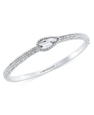 Women's Crystal Metal-Tone Pear Stone Bangle Bracelet