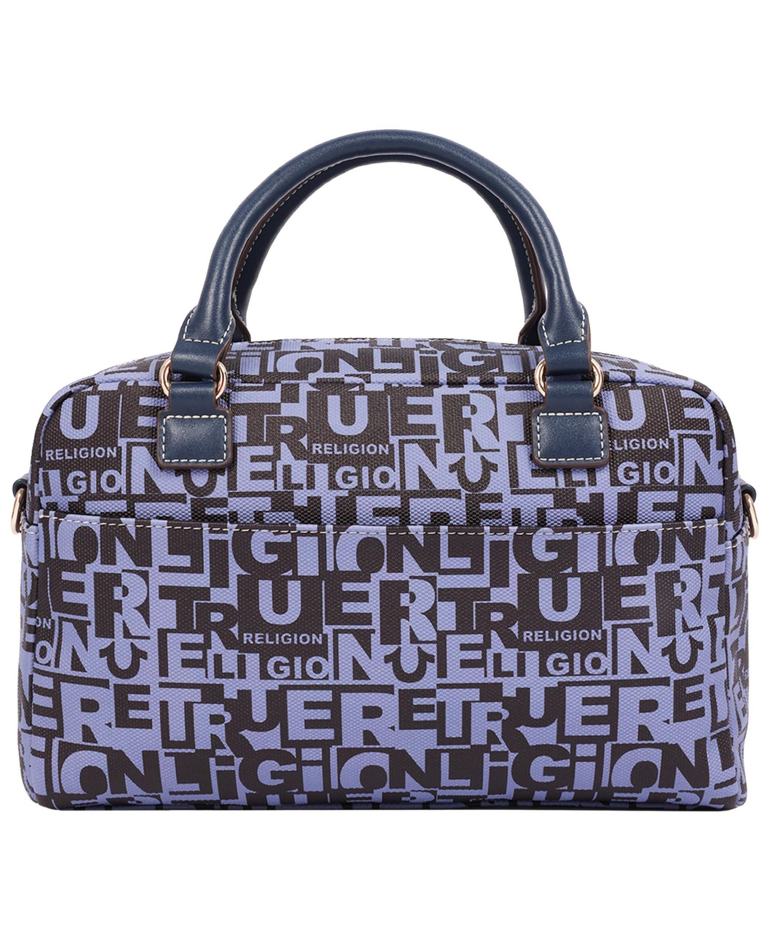 Women's Multi Patch Graphic Satchel Bag with Detachable Guitar Buddha Charm - Convertible Crossbody Handbag