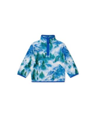 Boys' 4-20 Half-Zip Pullover Plush Mountain-Print Fleece Jacket