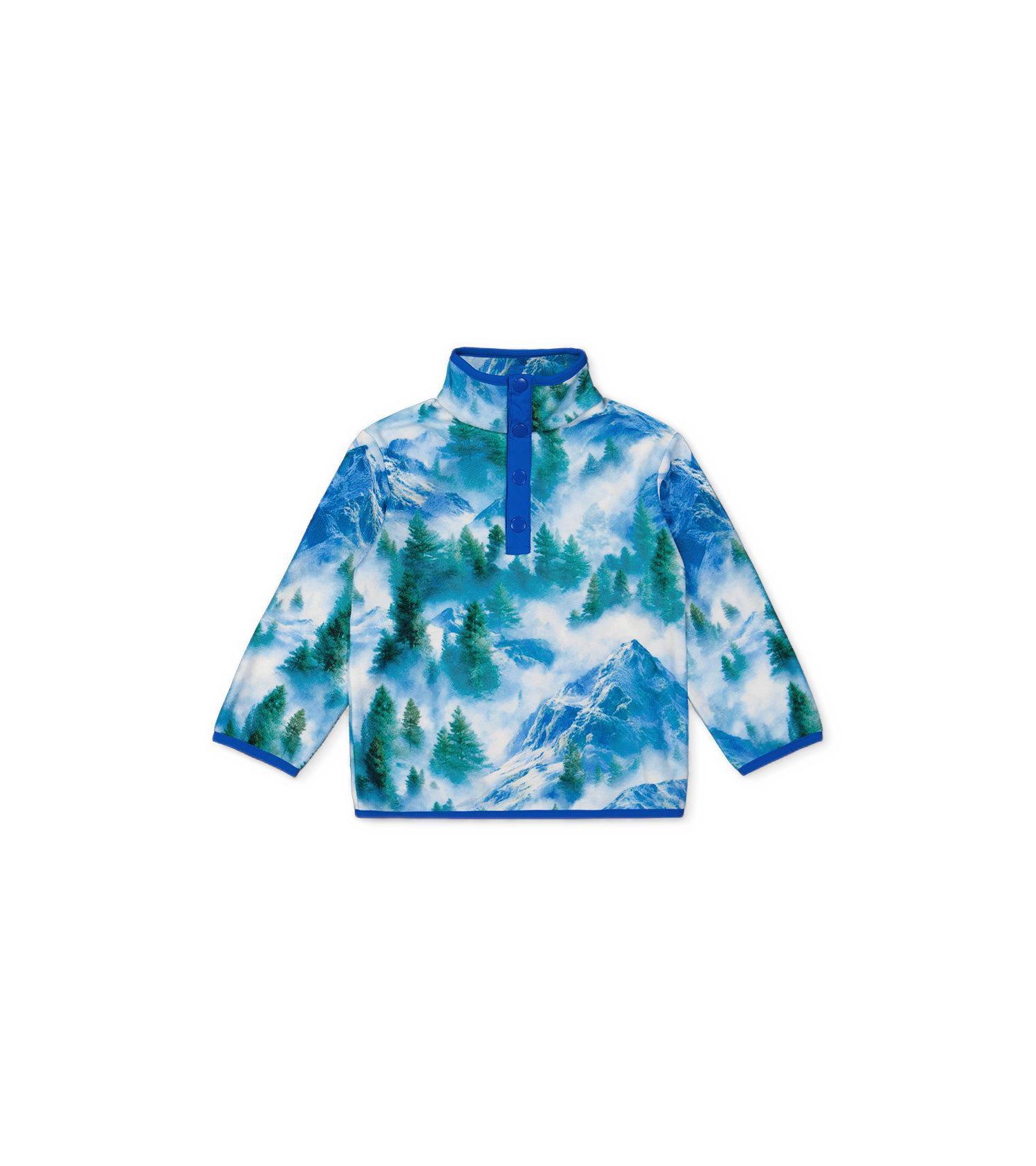 Boys' 4-20 Half-Zip Pullover Plush Mountain-Print Fleece Jacket