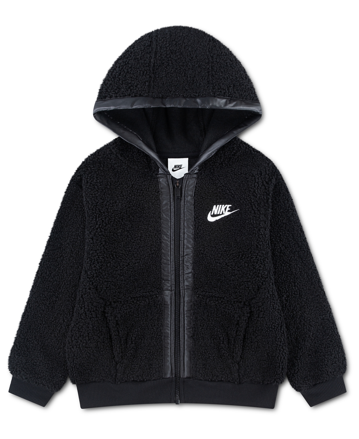Nike Boys' and Girls' High-Pile Fleece Full-Zip Hoodie - Black