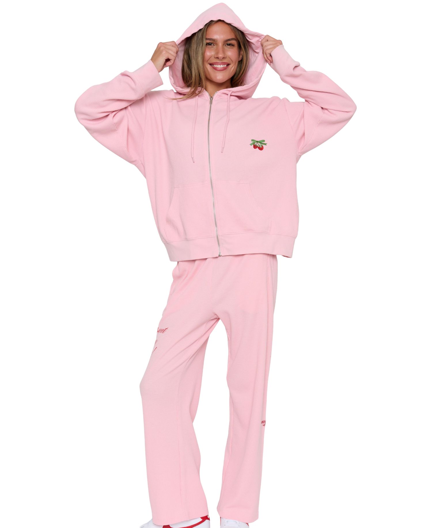 Juniors' Life Is Sweet Pull-On Graphic Wide-Leg Sweatpants