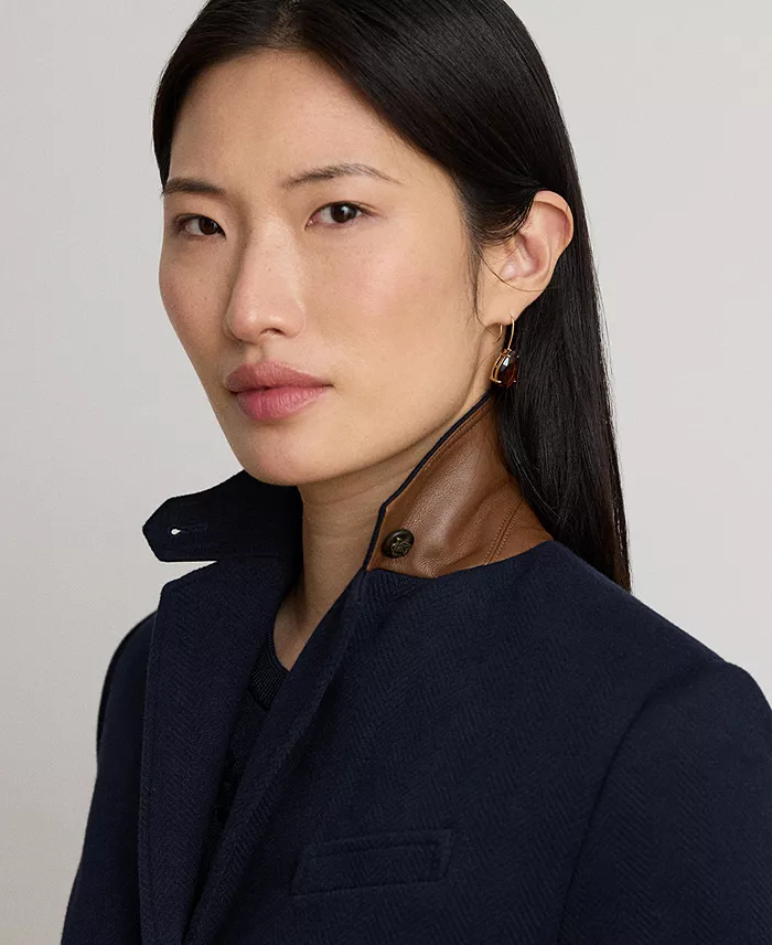 Women's Herringbone Notch Lapel Blazer - thumbnail 3