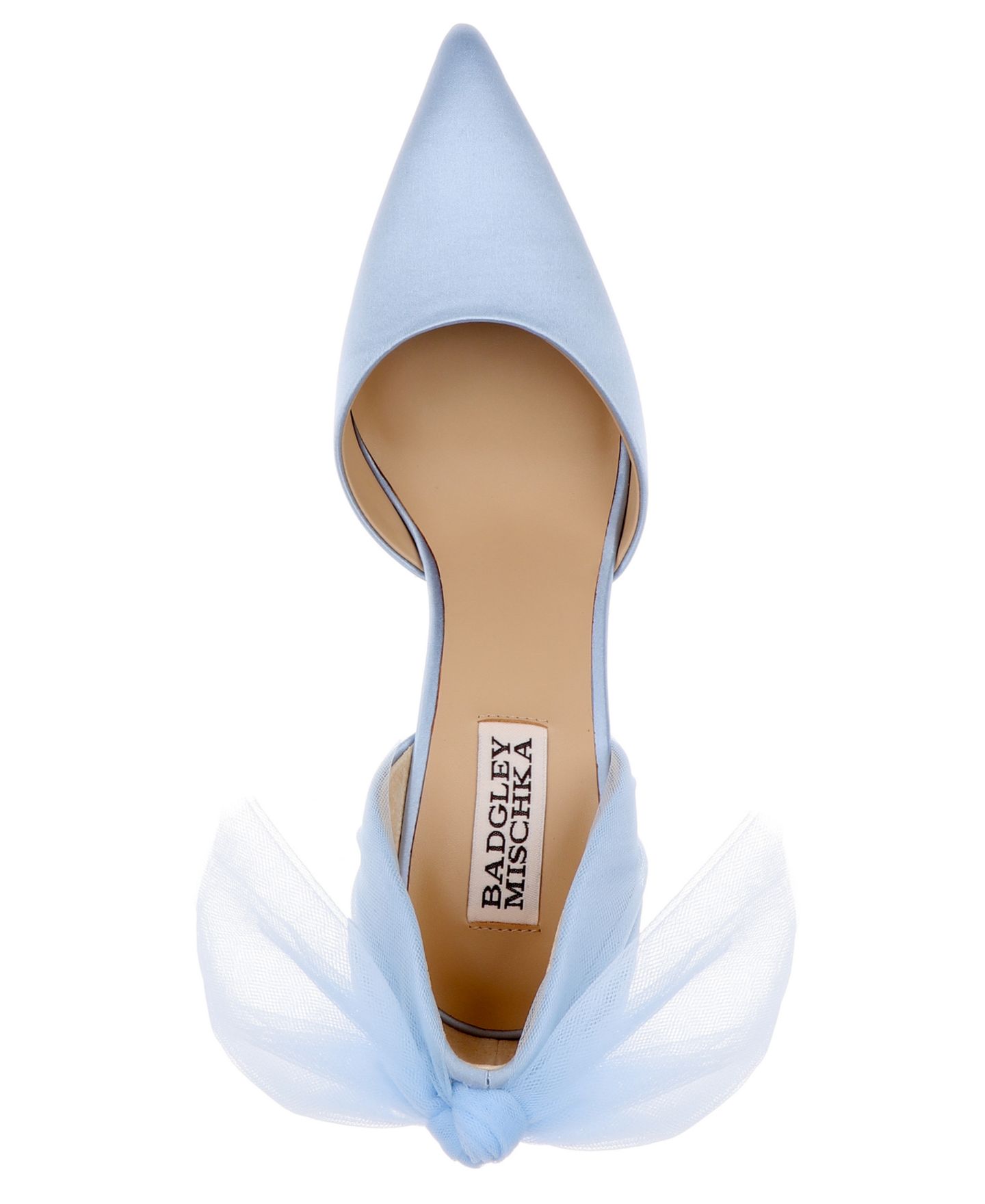 Женские туфли Badgley Mischka Rosalie Pointed Toe Bow, цвет: Синий атласный — фото 4