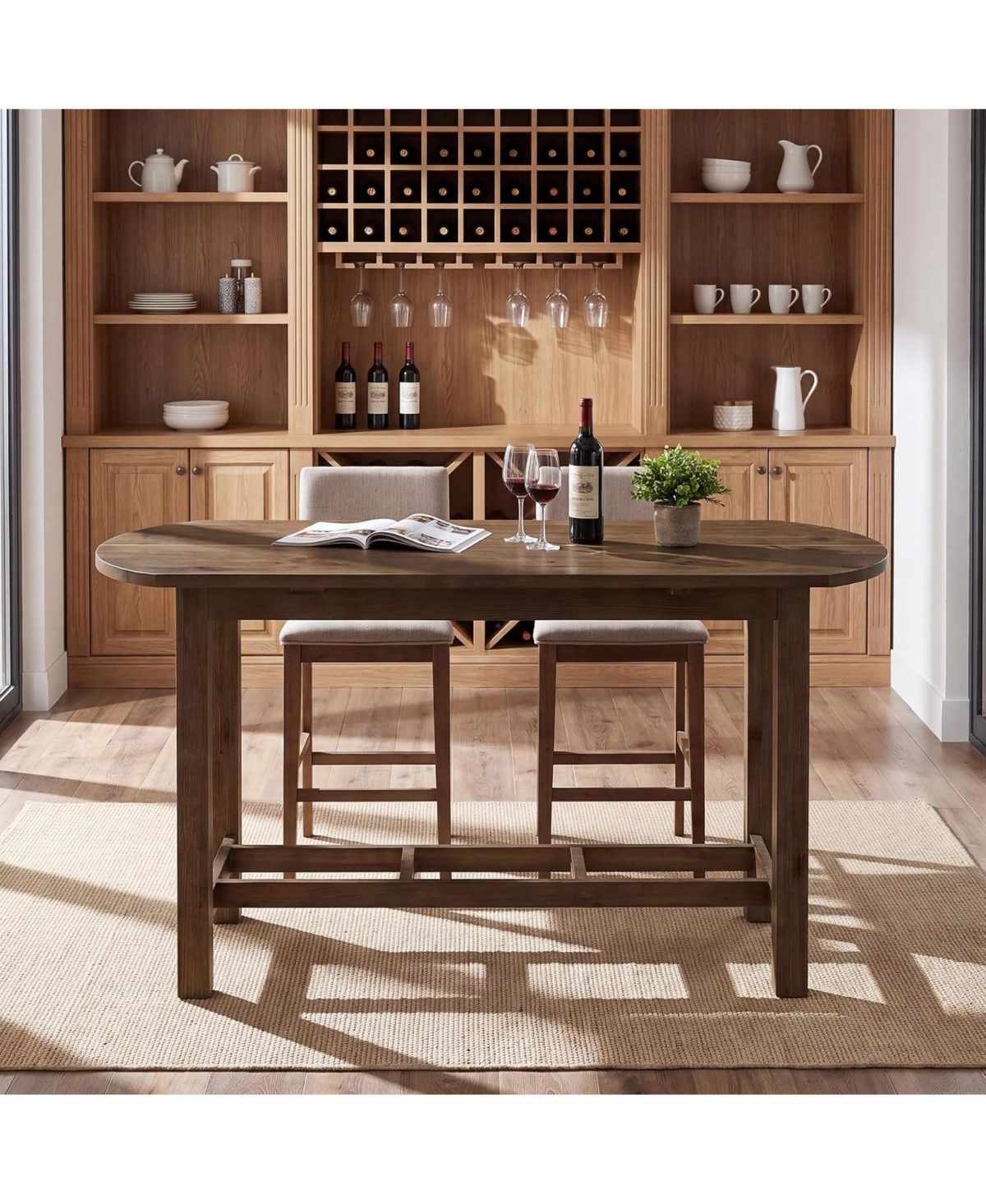 Tribesigns Bar Table Set, Counter Height Dining Table with Sturdy Frame