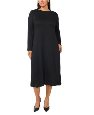 Plus Size Long Sleeve Midi Dress