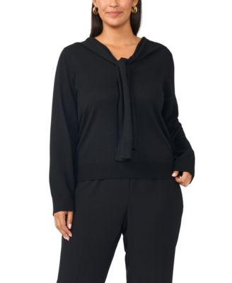 Plus Size Faux-Wrap V-Neck Sweater
