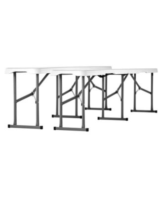 6 Feet Plastic Folding Bench, 2 Pack Portable HDPE Seat for Picnic, Patio, Camping, and Party Seating