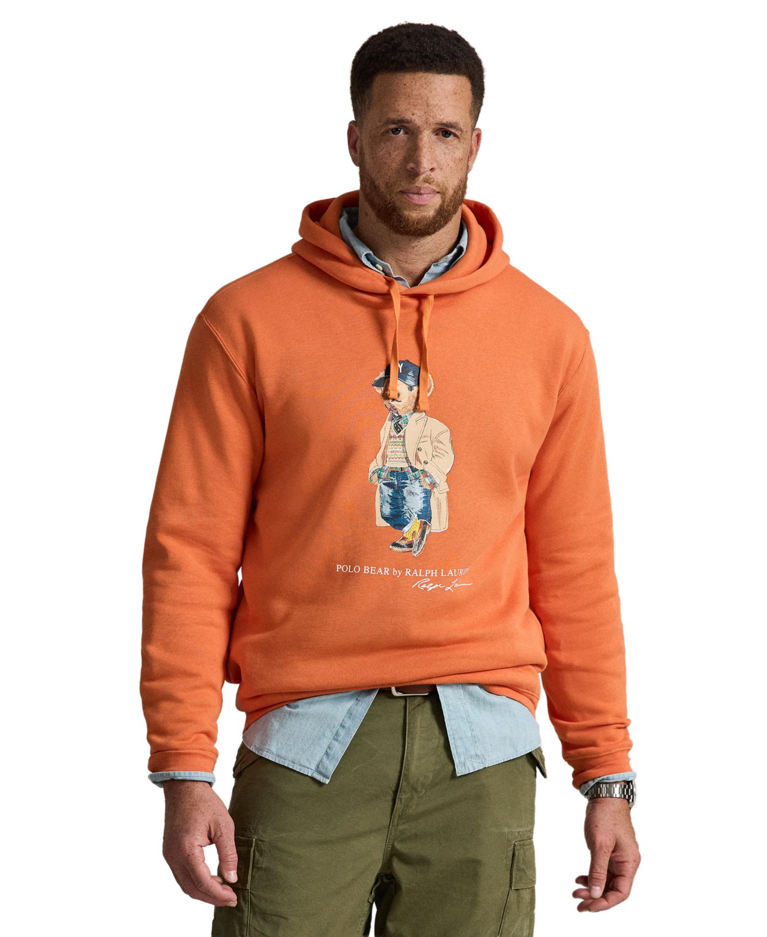 Men's Big & Tall Polo Bear Fleece Graphic Hoodie