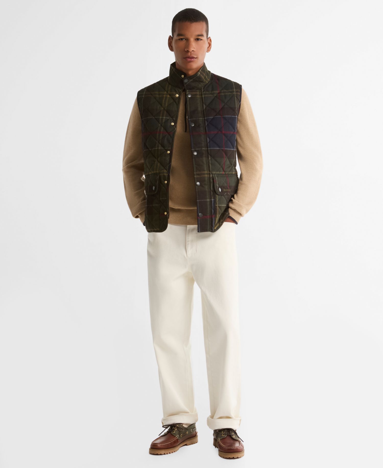 Men's Lowerdale Quilted-Tartan Vest