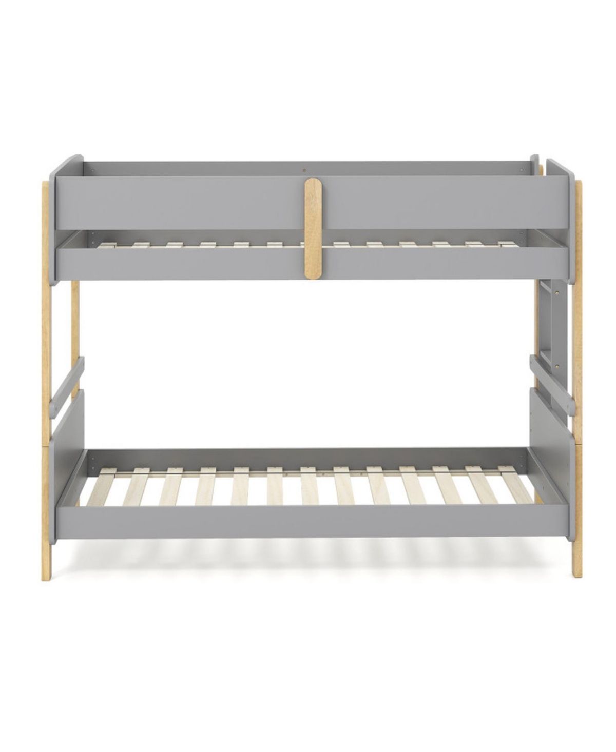 Gouun Twin Over Twin Wood Bunk Bed with Ladder Convertible to 2 Separate Beds