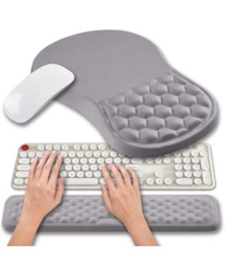 2-in-1 Memory Gel Ergonomic Mouse Pad and Keyboard Wrist Rest Set Compatible with Standard Keyboards and Mice