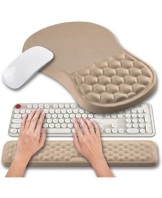 2-in-1 Memory Gel Ergonomic Mouse Pad and Keyboard Wrist Rest Set Compatible with Standard Keyboards and Mice