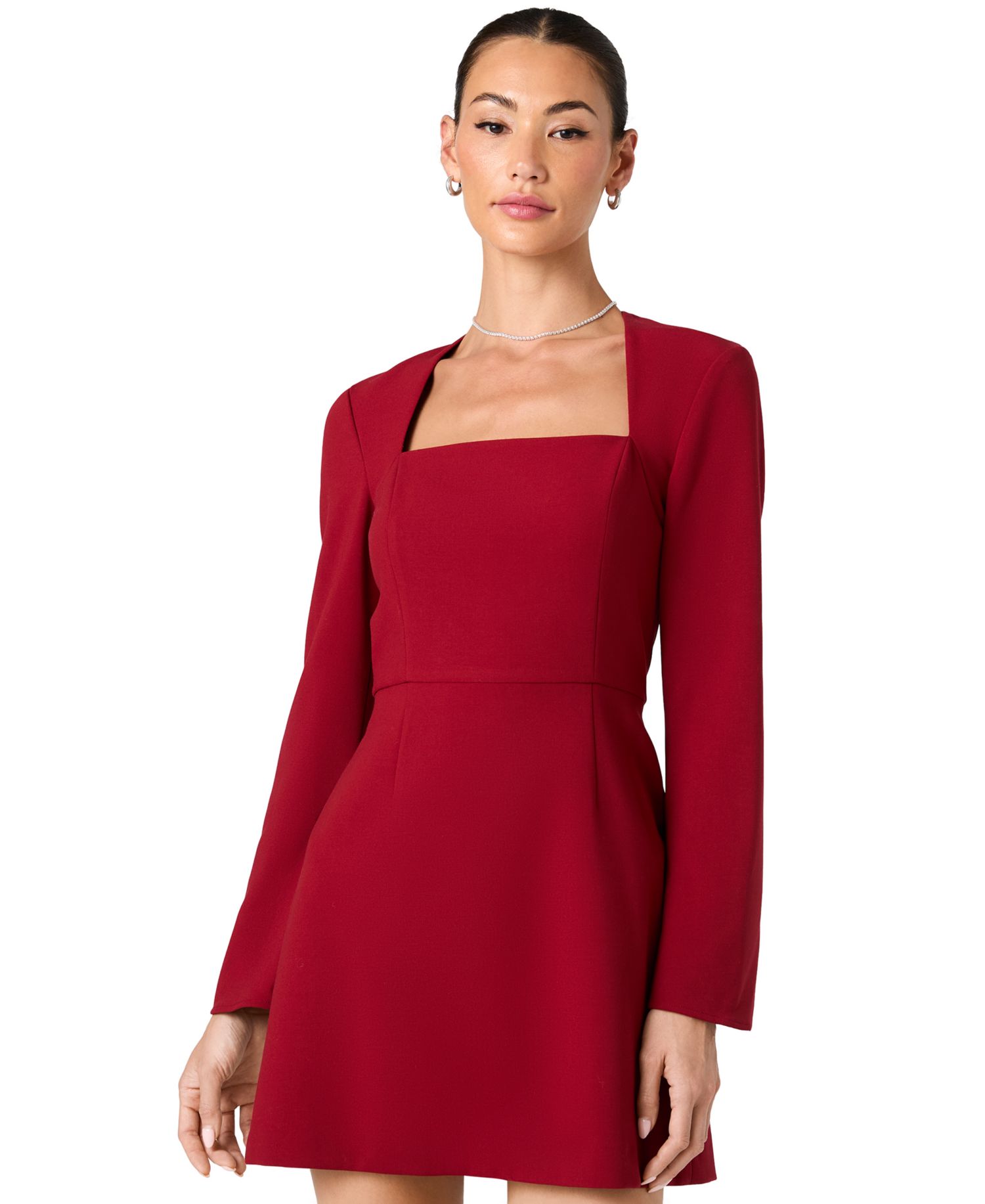 Women's Whisper Long-Sleeve Square-Neck Mini Dress