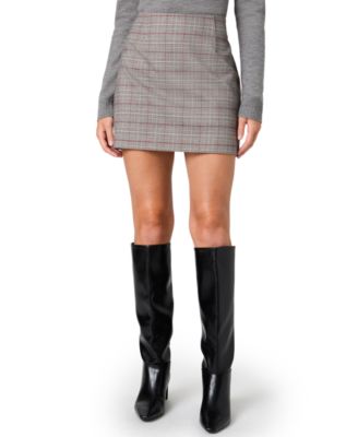 Women's Leonie Plaid Fitted Mini Skirt