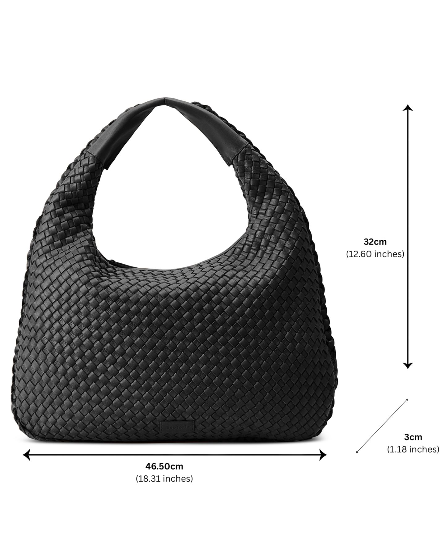 Женская сумка Ecotorie San Angelo Leather Hobo, цвет: Чёрный — фото 5
