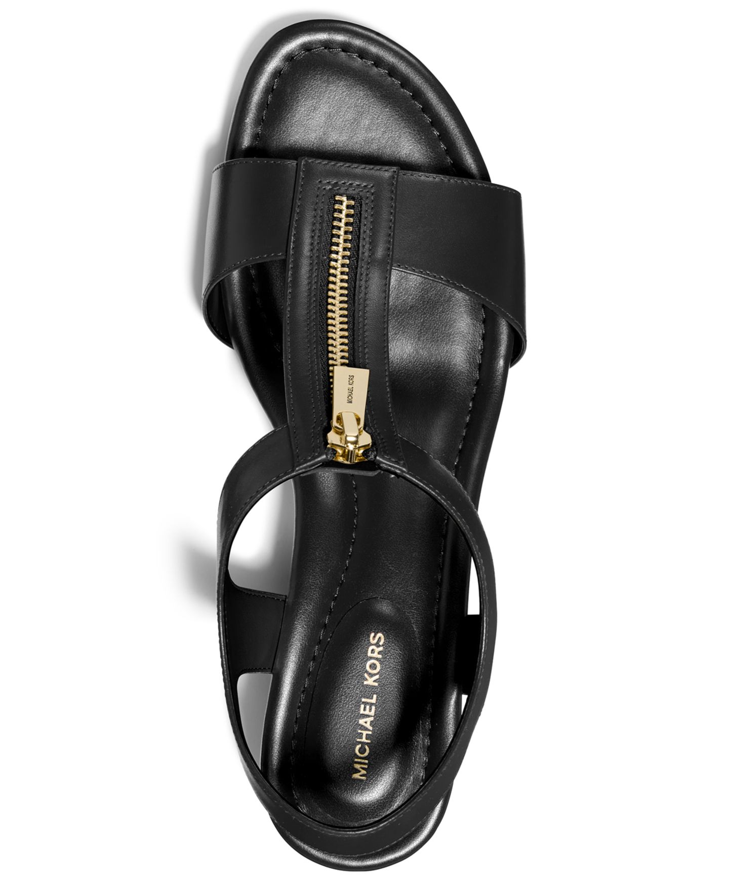 Женские сандалии Michael Kors Berkley Wedge, цвет: Чёрный кожаный — фото 3