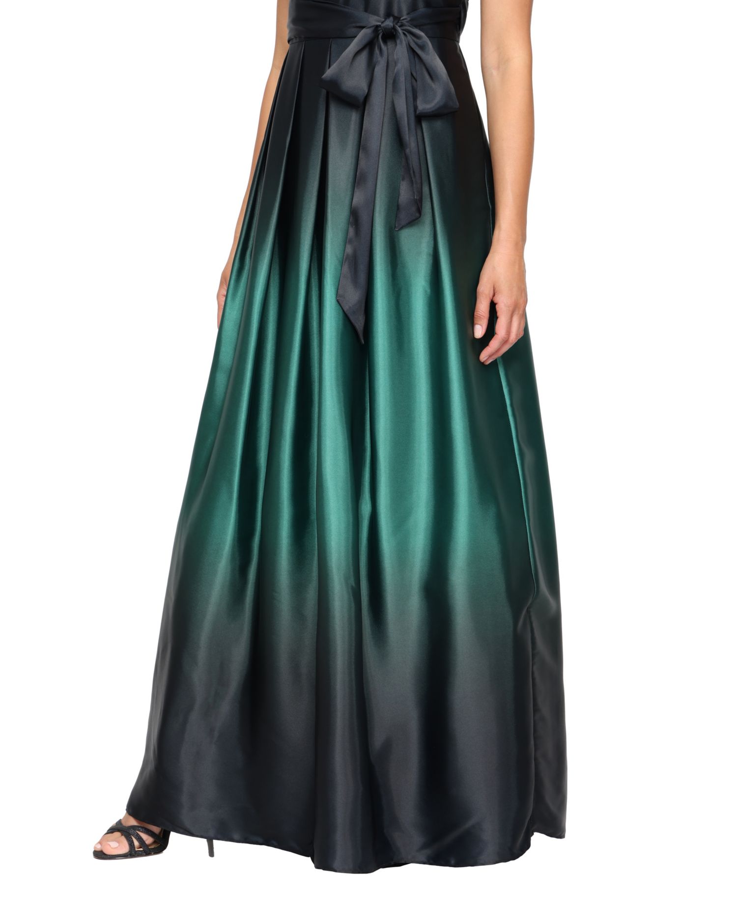 Petite Ombr&eacute; Satin Bow Sash Gown