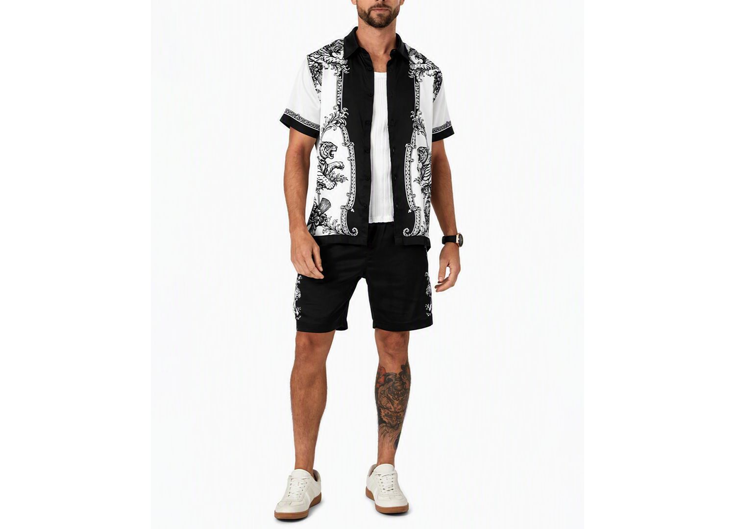 Men's Baroque Framed Tiger Shorts, 7.5" Inseam